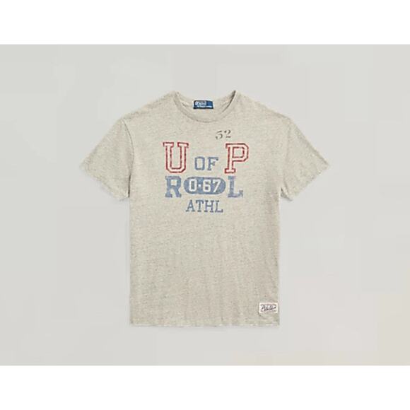 Polo Ralph Lauren Jersey Graphic SS T-Shirt Soft Heather Gray Classic Fit Mens M - Picture 11 of 11